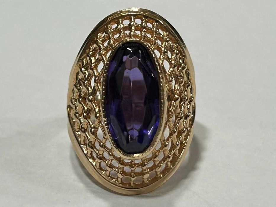 Златен пръстен 14 К 583 /7.61 гр./ Корунд /СССР от 1958