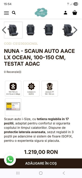 Scaun auto Nuna 0-13kg