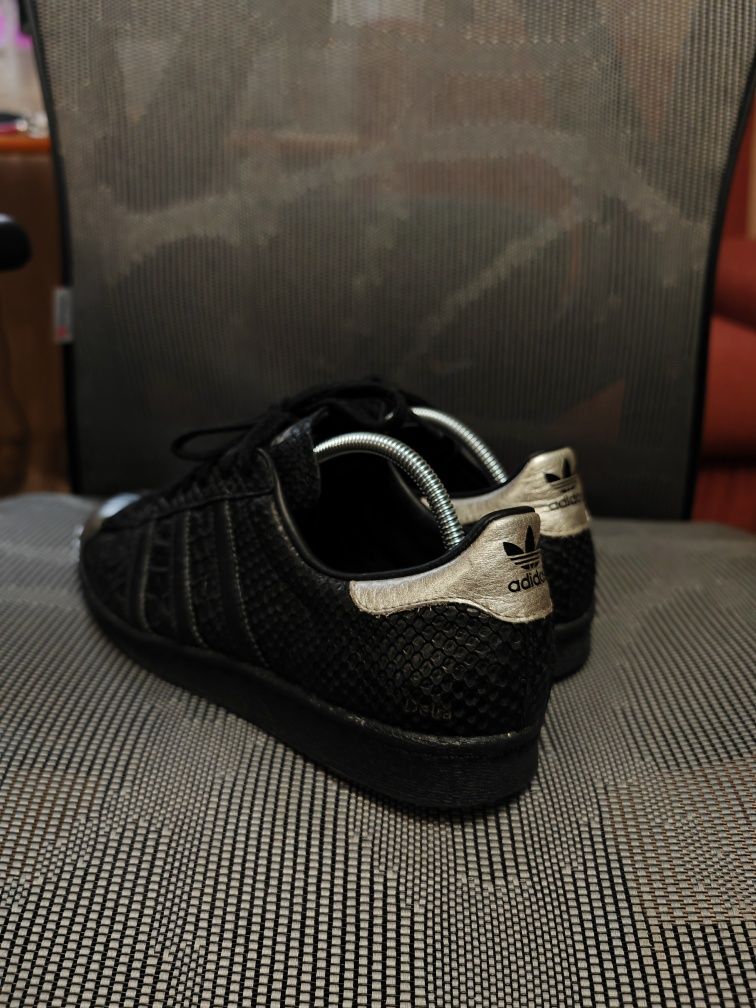 Adidas Superstar custom metal toe, snake print