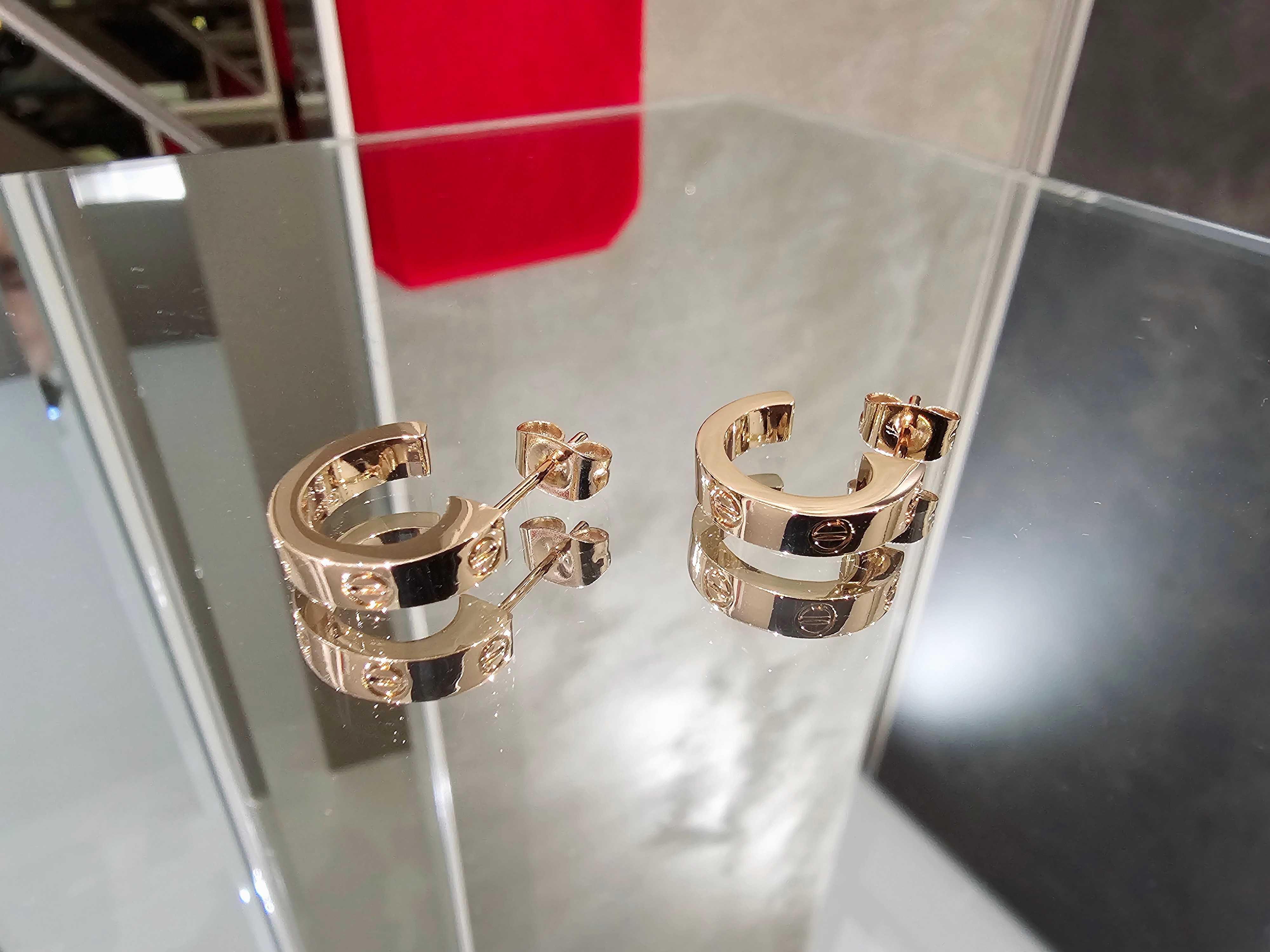 CARTIER Love Rose Gold Hoop Дамски Обеци
