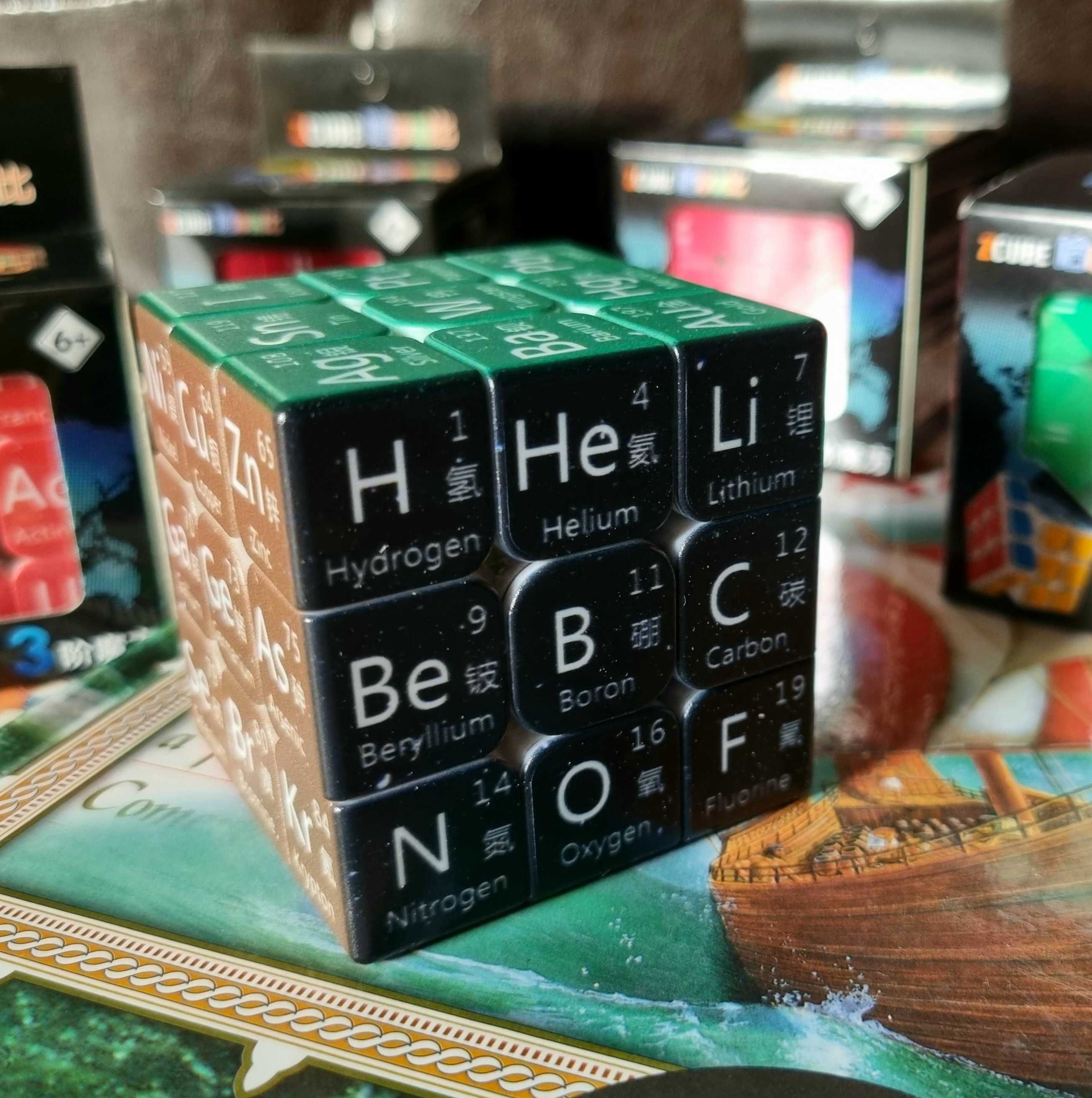 Cub Rubik Genial: chimie. Tabelul Periodic. Ușor, stickerless, rapid.