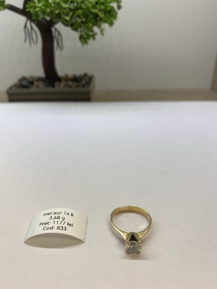 Inel aur 14 k certificat anpc