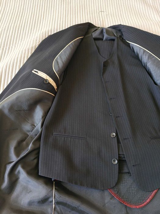 Costum elegant cu sacou, vesta si pantaloni Marco Ricci marimea M-L