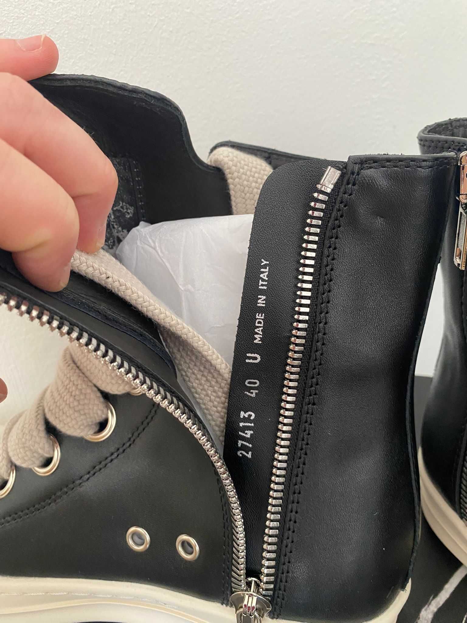 Rick Owens Ramones Jumbo Lace Leather 40