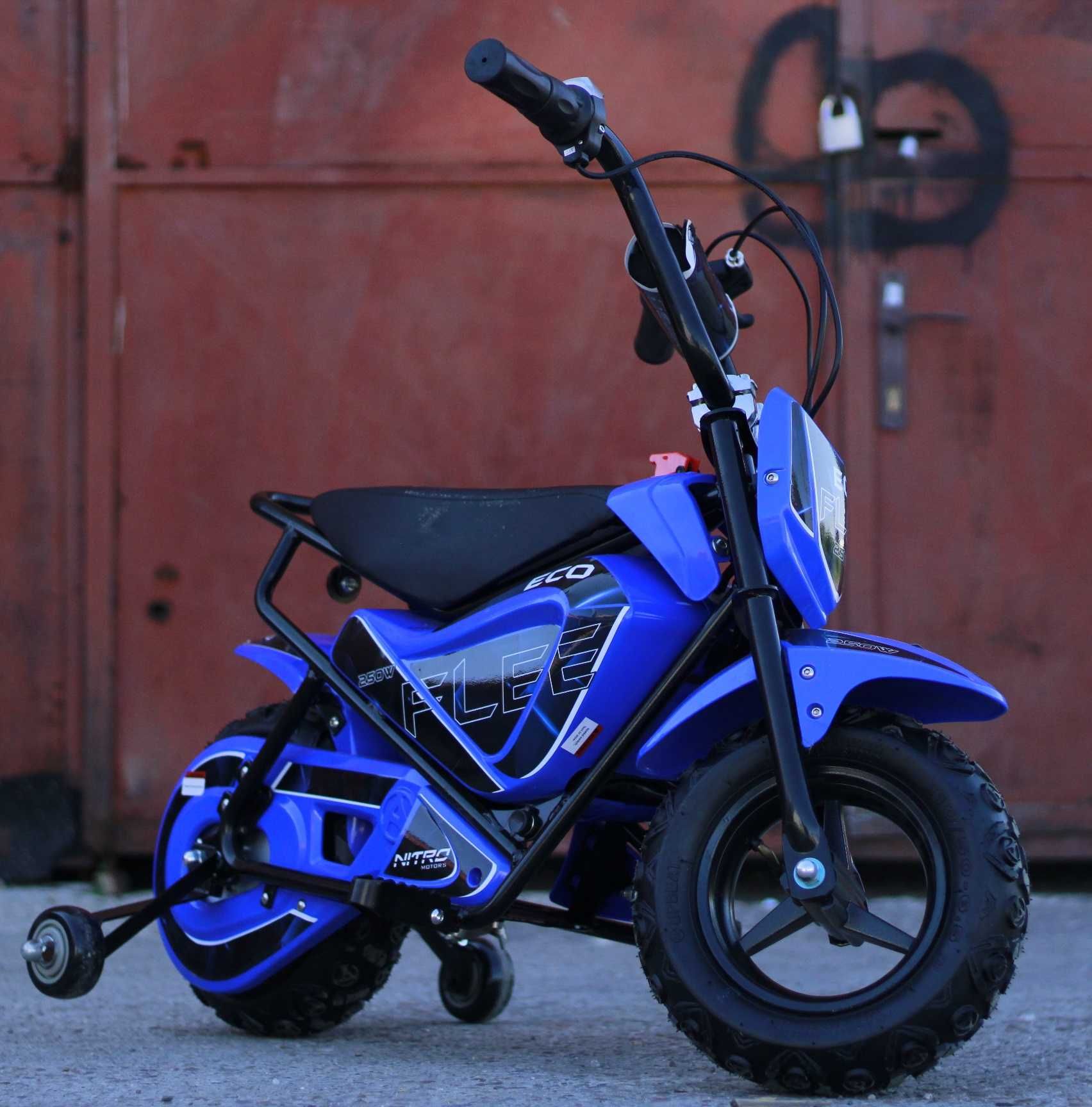 Mini Motocicleta electrica copii 3-6 ani Nitro ECO Flee 300W 24V Blue