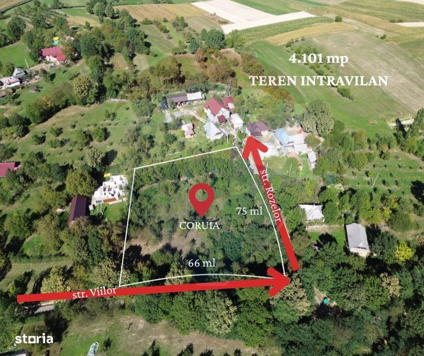 TEREN cu priveliste si liniste - Coruia