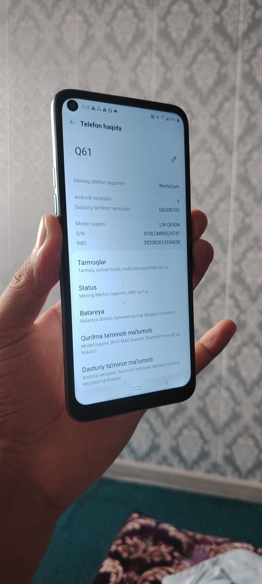 Holayi zo'r aybi yoq zaryadi 2 kunga yetadi LG telefoni juda qulay