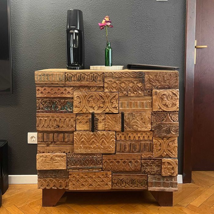 Piesa Mobilier KARE Comoda Shanti Surprise Puzzle Nature cu 2 usi