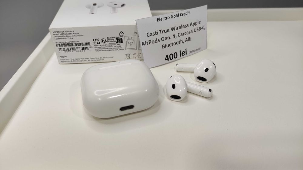 Casti Apple AirPods Gen.4 True Wireless/Garantie Noiembrie 2026 ID721