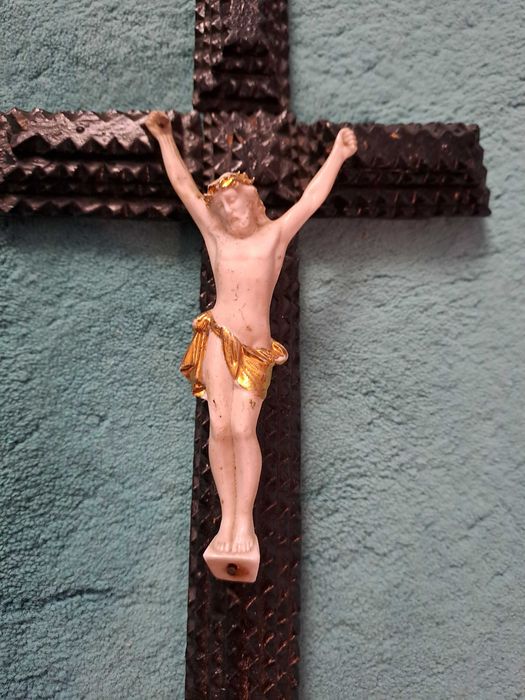crucifix tramp art 31/17 cm
