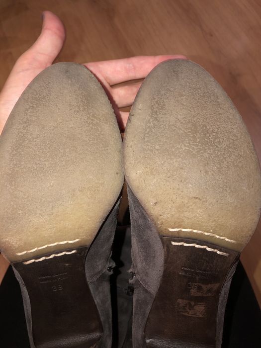 Ботуши от естествен велур тъмно сини и кафяви, номер 39