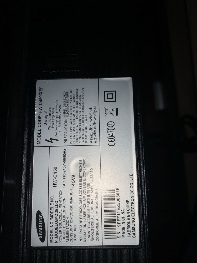 Soundbar Samsung subwoofer wireless c450XEF