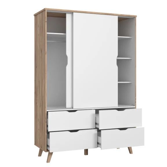 Dulap dressing sifonier Vankka, Stejar Pardosit 139.4 Cm Naturlich