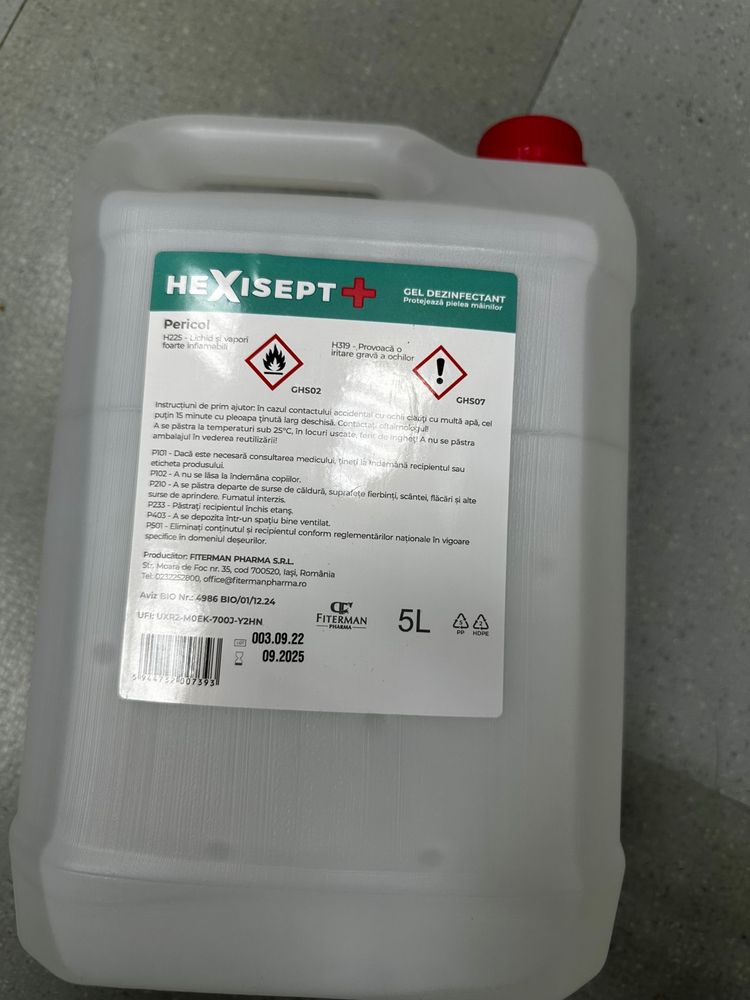 Vand HEXISEPT + gel dezinfectant x 5L