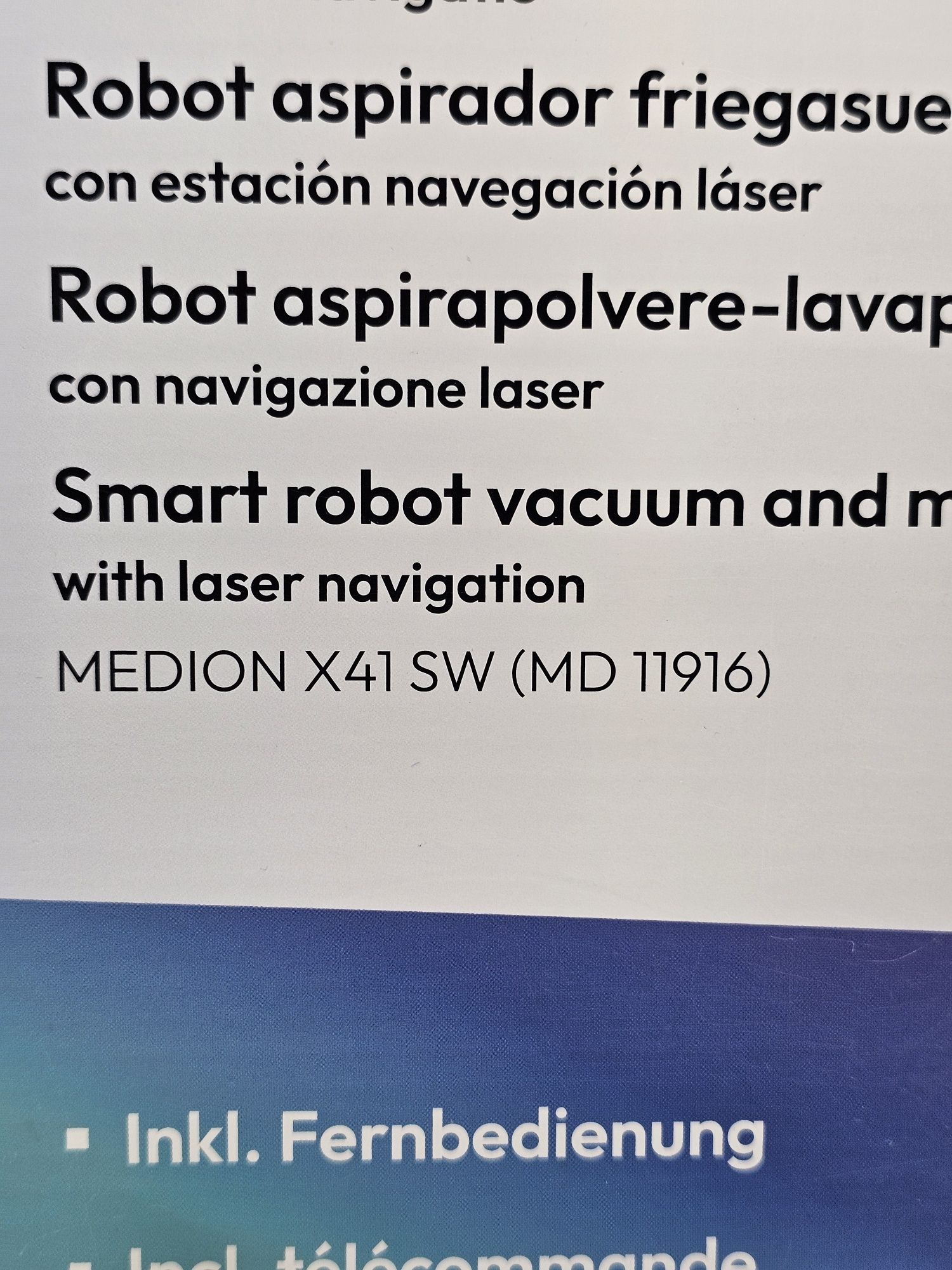 Aspirator robot MEDION cu navigare cu laser și funcție de ștergere X41