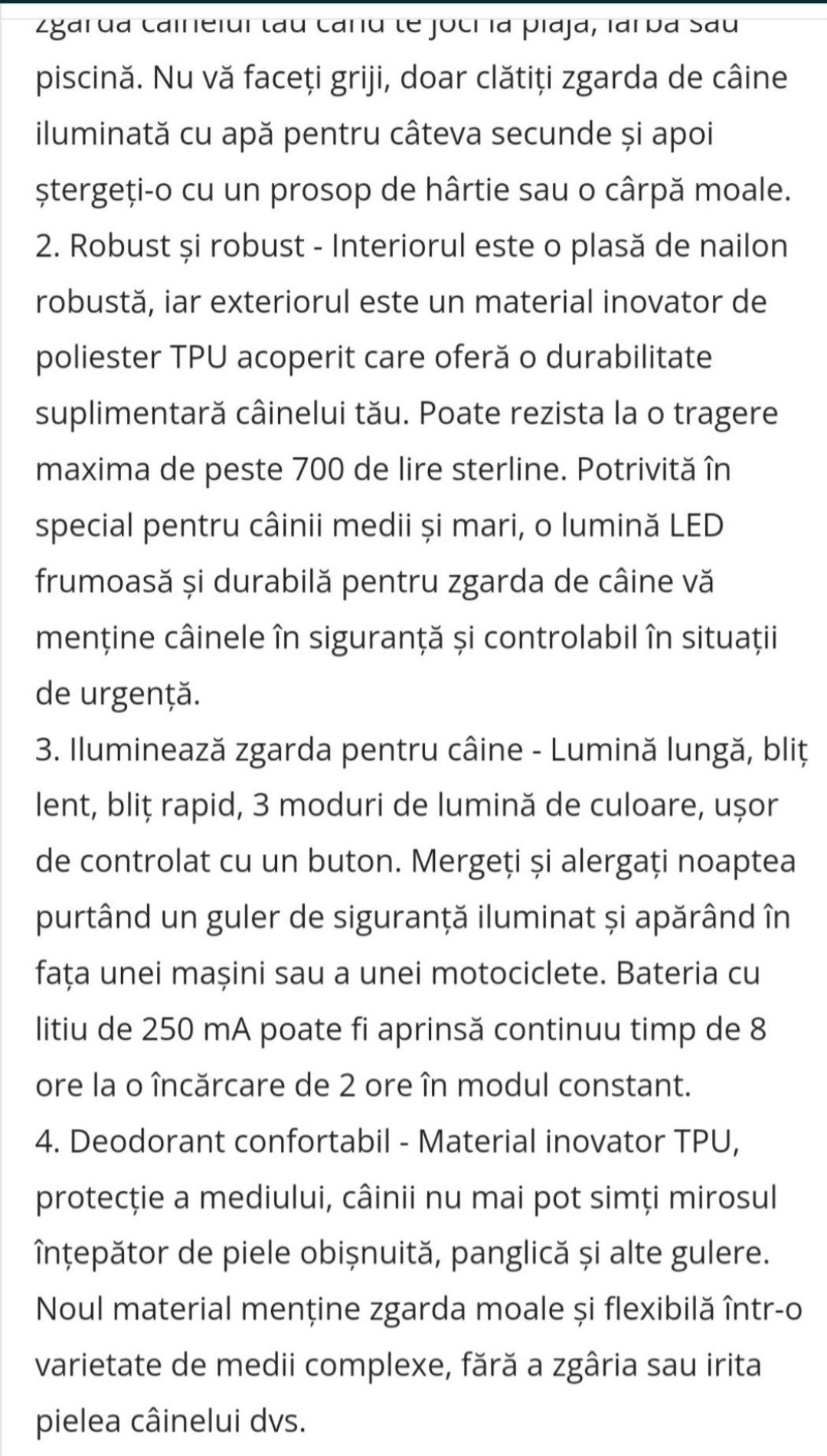 zgarda pentru câini luminoasa