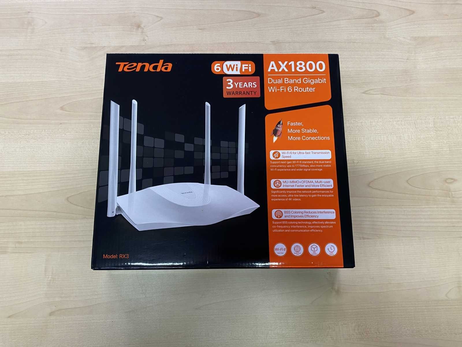 Router Wireless Tenda RX3 AX1800 Wi-Fi 6 Gigabit Nou Sigilat Garantie