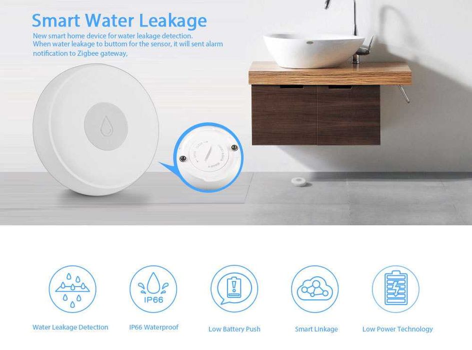 senzor smart apa wifi simplu /cu sonerie, wifi/zigbee, TUYA