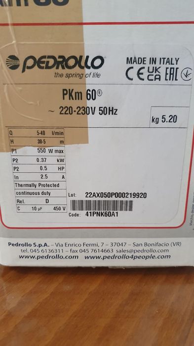 Pompă Pedrollo PKm 60