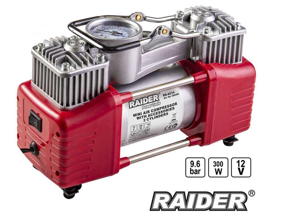 Компресор 12v, метален с аксесоари RAIDER RD-AC14