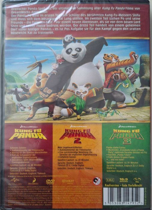 DVD Кунг Фу Панда 1-3