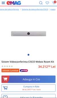 Videoconferinta/teleconferinta 5K cisco webex room kit