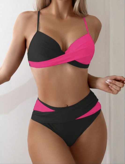 Coatum de baie roz/negru marime M