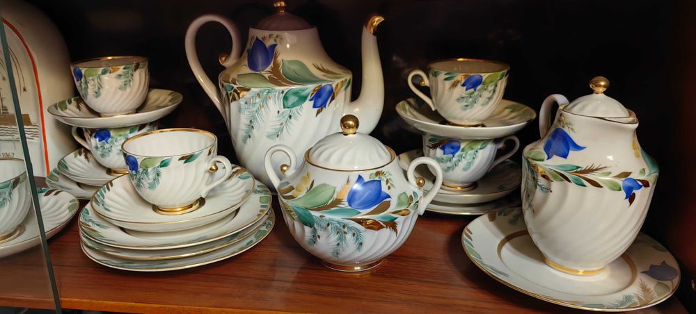 Сервиз кофейный лфз "синий колокольчик" 21 предмет 6 персон