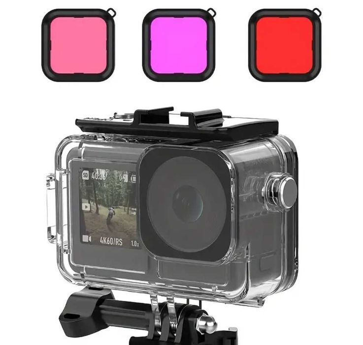 Stick + carcasa subacvatica DJI Osmo Action 3 / 4 / 5 Pro + 3 filtre