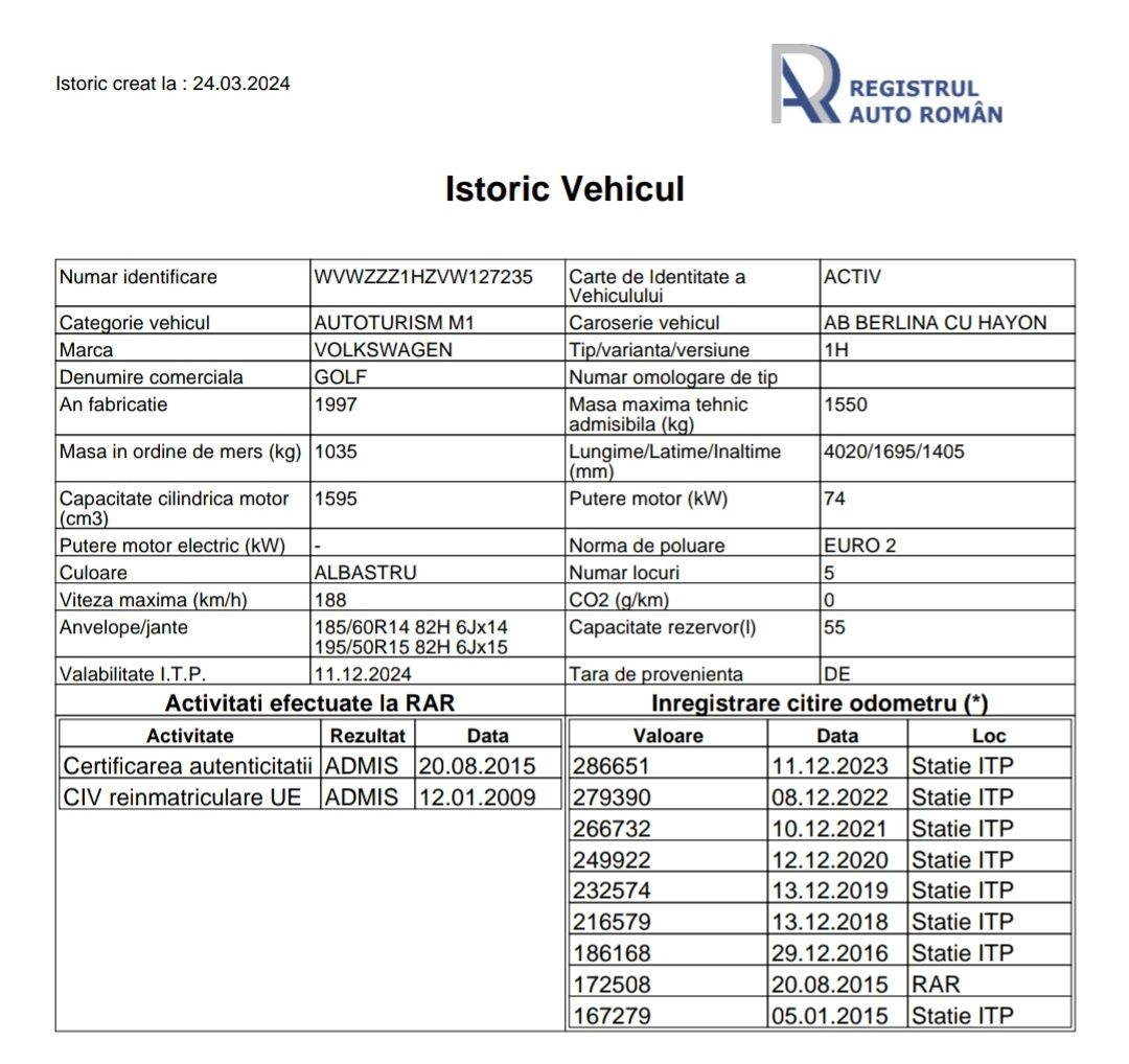 Golf 3 GT 1.6 101 CP benzina+gpl