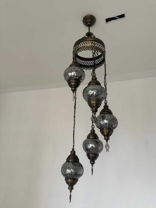 Turcă Mozaic Candelabru | Sticlă Unicolor Pandantiv Lumină