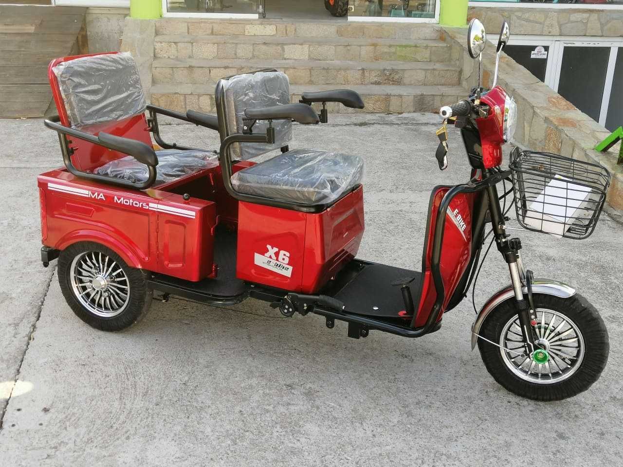 Електрическа Двуместна Триколка CARGO LUX 1500W - RED