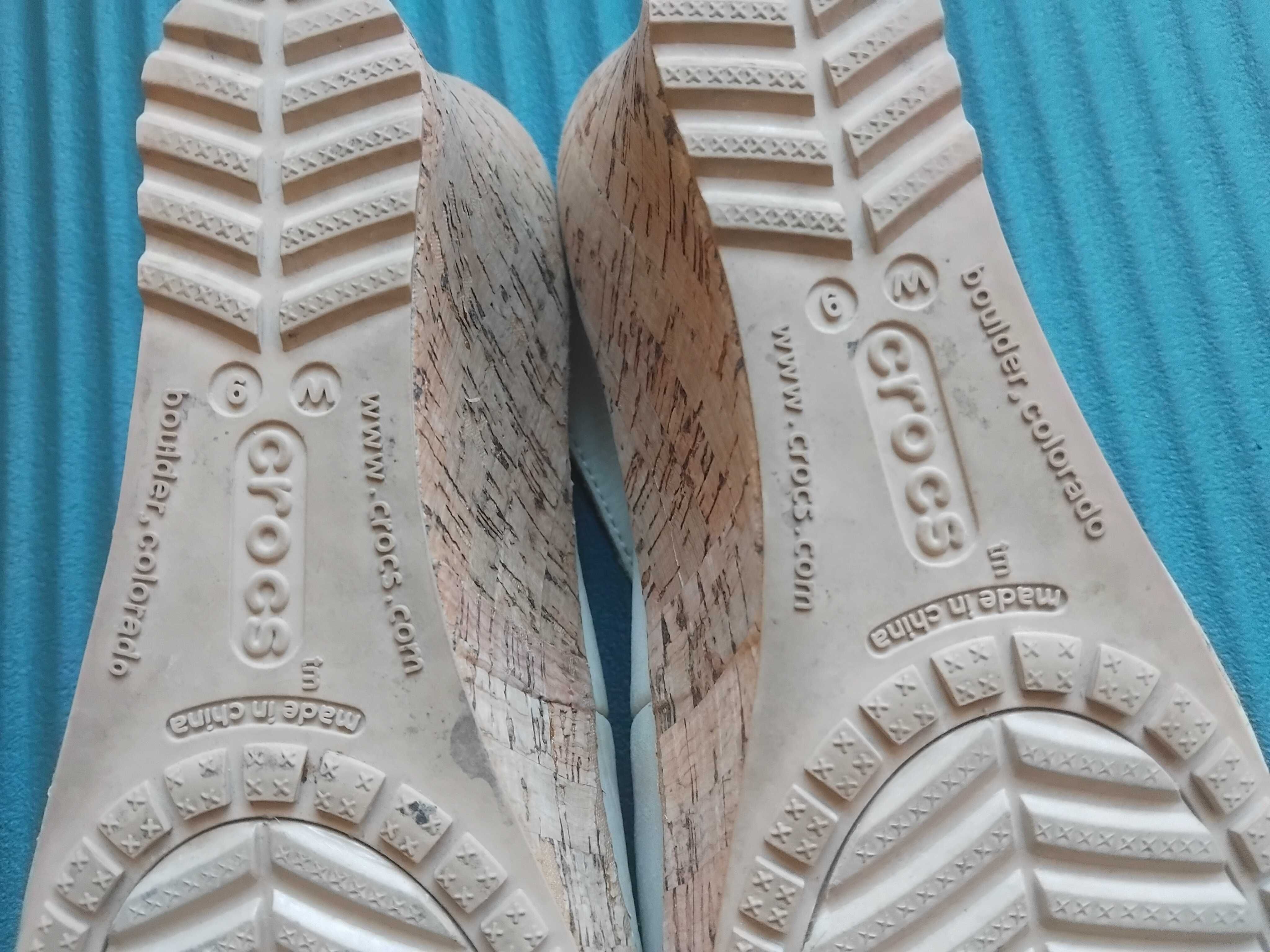 Crocs 100% оригинални дамски сандали на платформа - естествена кожа