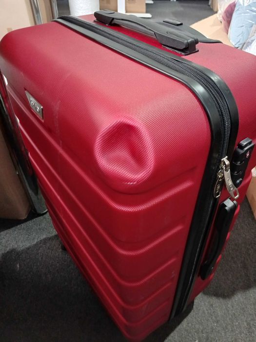 Troler COOLIFE de 67 x 46 x 26 cm, carcasa dura, 4 roti, rosu