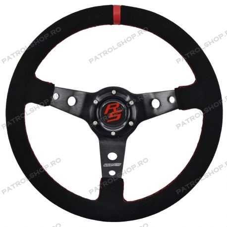 Volan sport tuning universal 350x65 mm piele intoarsa