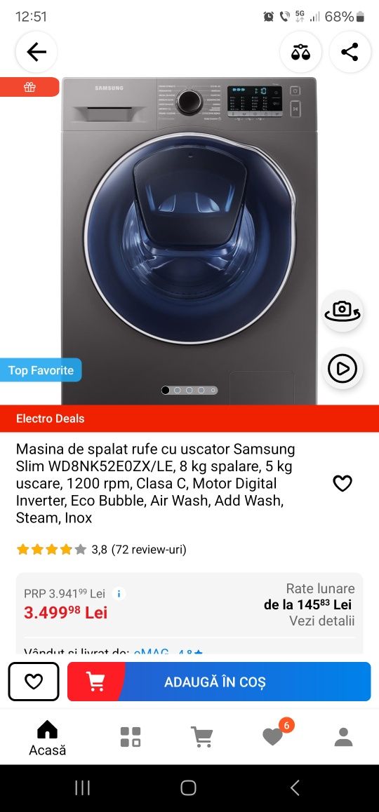 Masina de spalat și uscător Samsung