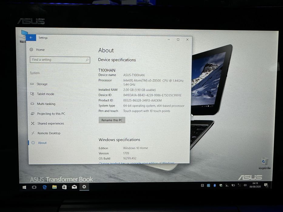 Laptop 2 in 1 Asus Transformer Book T100ha