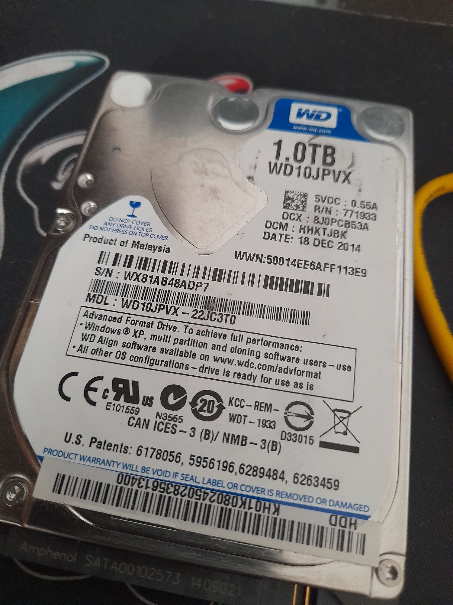 Кутия + 2.5" 1TB WD