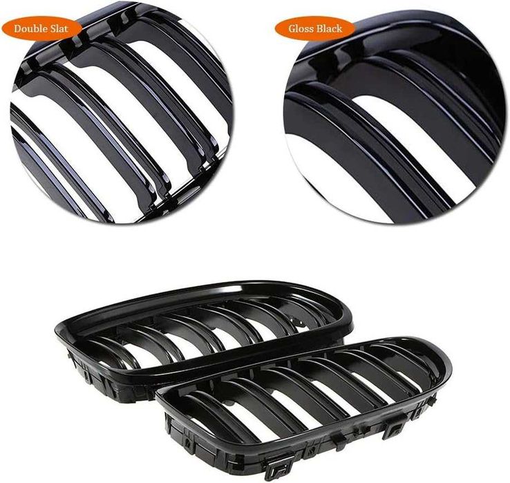 Решетки Бъбреци за BMW 3 серия 09>12г. E90 E91 LCI Двойни Черен Гланц