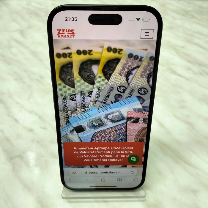 Telefon Apple iPhone 15 Negru 128GB 100% bat Zeus Amanet Rahova 33768