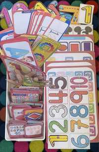 Carduri x 30 seturi Montessori Cifre-Litere-Forme Geometrice