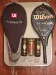 Rachete de tenis Wilson Triad 5.0 si Court Slam Stretch (O) + mingi