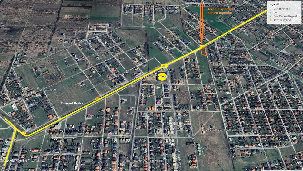 Teren de inchiriat | Mosnita Veche |Drumul Boilor| langa LIDL | 1286mp