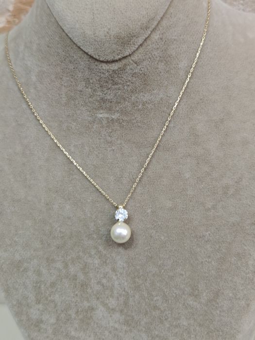 Lanț aur 18k cu pandantiv perla2.73gr (r)