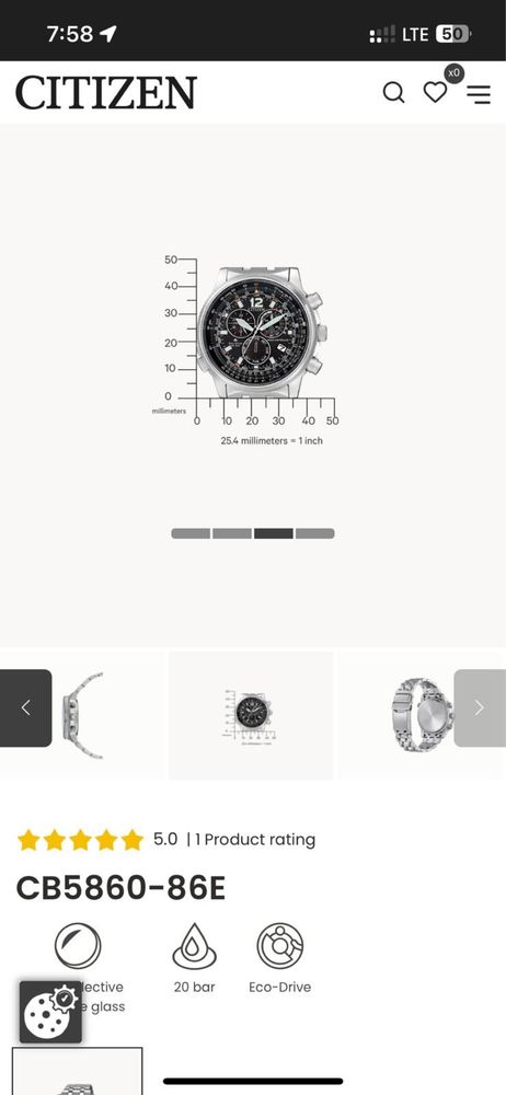 Vand ceas citizen CB5860-86E