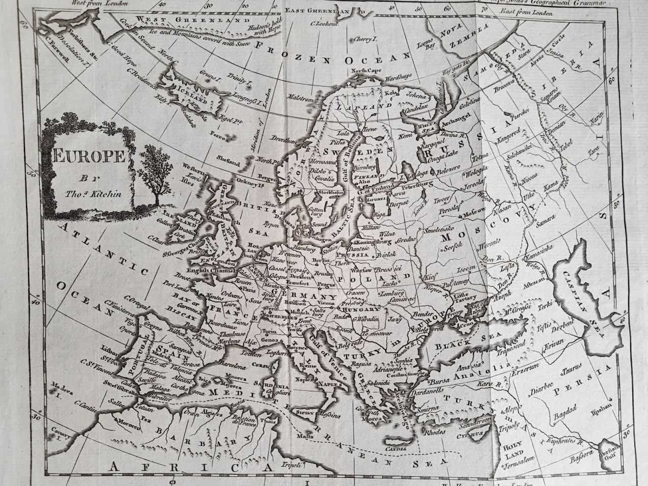 Harta a Europei, tiparitura originala din anul 1772