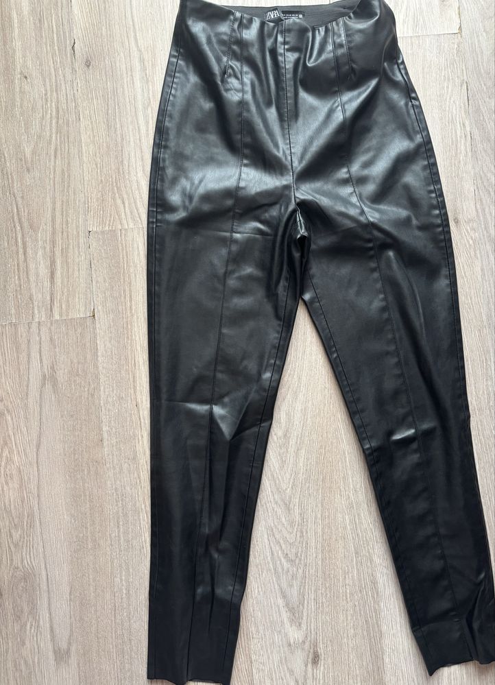 ZARA Кожен клин панталон