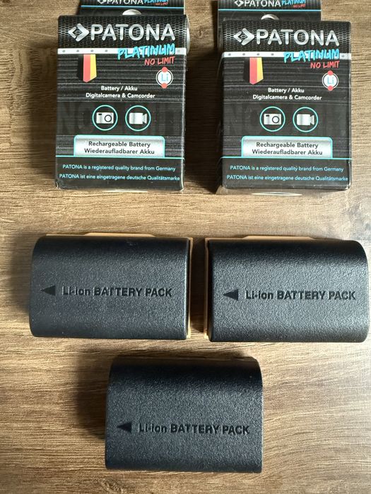 Canon LP-E6NH compatibil, Patona 3 buc + incarcator, pt Canon R5 si R6