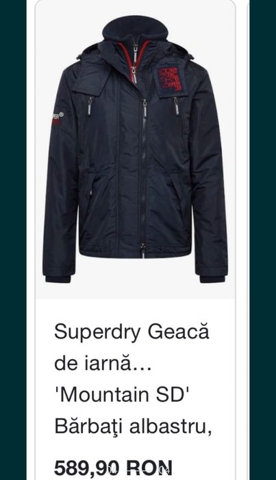 Geaca Toamna Barbati Super Dry Stare Noua Marime s/m