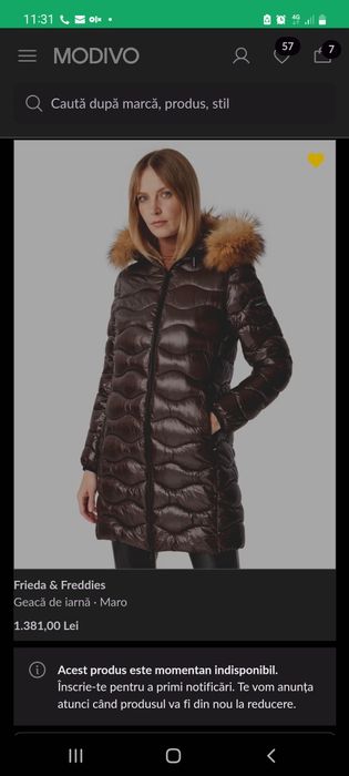 Geacă cu blană naturală